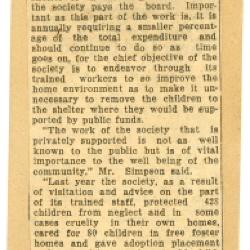 Scrapbook pp. 11-12 : articles about CAS staff duties, home building, and financial help