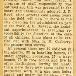 Scrapbook pp. 11-12 : articles about CAS staff duties, home building, and financial help