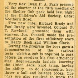 Scrapbook pp. 13-14 : articles about finding children homes, public events, and annual membership drive