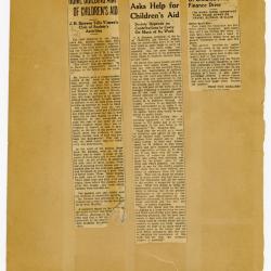 Scrapbook pp. 11-12 : articles about CAS staff duties, home building, and financial help