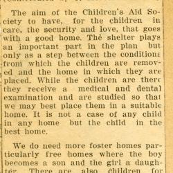 Scrapbook pp. 13-14 : articles about finding children homes, public events, and annual membership drive