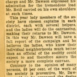 Scrapbook pp. 19-20 : articles about CAS superintendent, monthly meeting, drives/finances