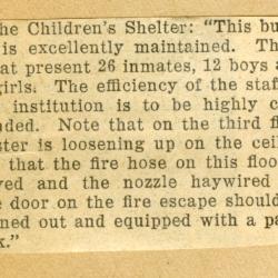 Scrapbook pp. 23-24 : articles about meetings, shelter conditions, and public events