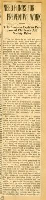 Scrapbook pp. 19-20 : articles about CAS superintendent, monthly meeting, drives/finances