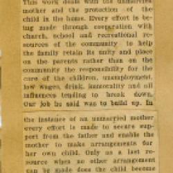 Scrapbook pp. 17-18 : articles about CAS shelters, finances, and unmarried parents