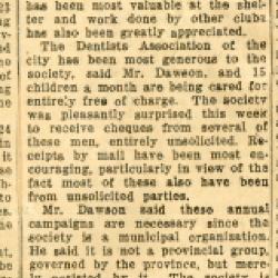 Scrapbook pp. 19-20 : articles about CAS superintendent, monthly meeting, drives/finances