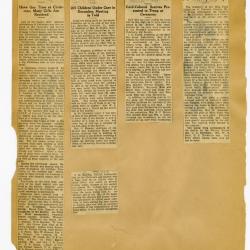 Scrapbook pp. 15-16 : articles about CAS shelters and public events