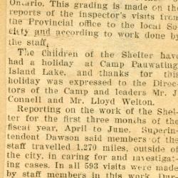 Scrapbook pp. 23-24 : articles about meetings, shelter conditions, and public events