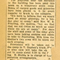 Scrapbook pp. 21-22 : articles about CAS president, camp trip, and boy scouts