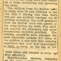 Scrapbook pp. 23-24 : articles about meetings, shelter conditions, and public events