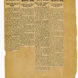 Scrapbook pp. 19-20 : articles about CAS superintendent, monthly meeting, drives/finances