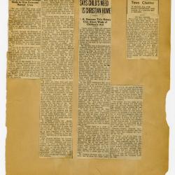 Scrapbook pp. 15-16 : articles about CAS shelters and public events