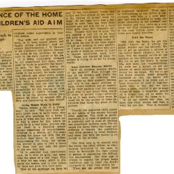Scrapbook pp. 17-18 : articles about CAS shelters, finances, and unmarried parents