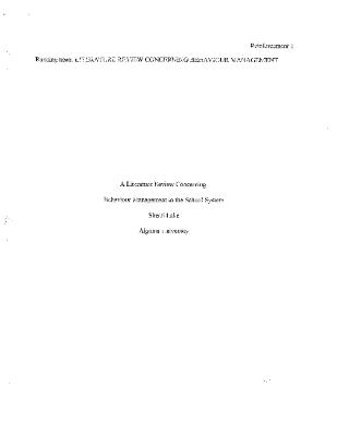 Behaviour management in the school system