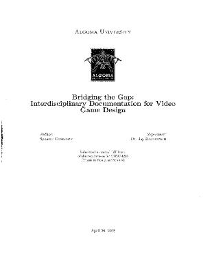 Bridging the gap: interdisciplinary documentation for video game design