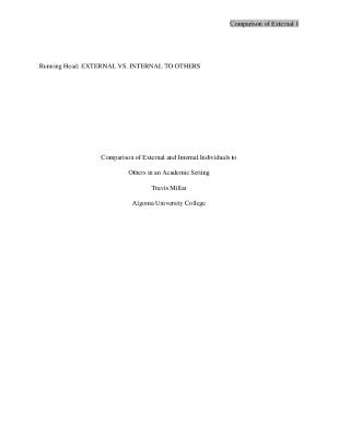 Comparison of external and internal individuals to others in an academic setting