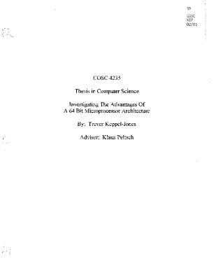 Investigating the advantages of a 64 Bit Microprocessor architecture