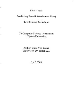 Predicting E-mail attachment using Text Mining Technique