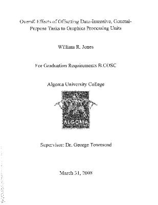 Overall effects of offsetting data intensive, general purpose tasks to Graphics Processing Units