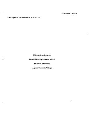 Effects of simultaneous and delayed auditory interference on recall and recognition of visually presented stimuli using related and unrelated categories