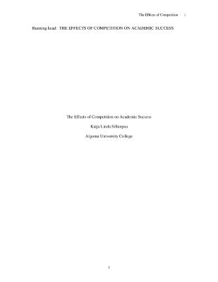 The effects of competition on academic success