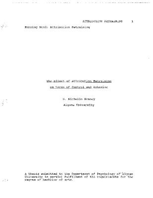 The effect of attribution retraining on locus of control and behavior