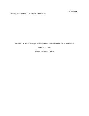 The effect of media messages on perceptions of peer substance use in adolescents