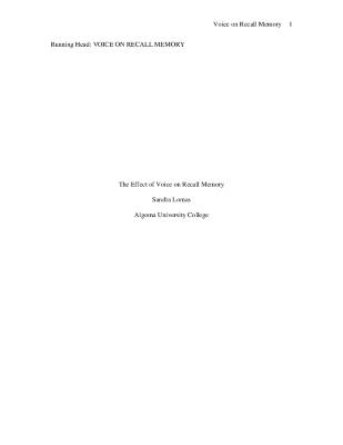 The effect of voice on recall memory