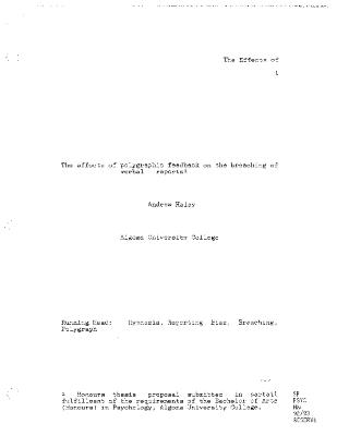 The effects of polygraphic feedback on the breaching of verbal reports