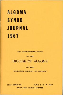 Algoma Synod Journal and Records, Twenty-Third Session