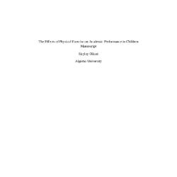 The effects of physical exercise on academic performance in children manuscript