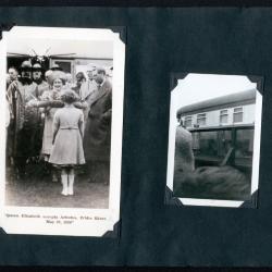 Photo album pp. 23-24 : Queen Elizabeth accepts Arbutus and Village of Hawk