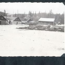 Photo album pp. 31-32 : McFadden&#039;s lumber camps (Dr. Hamill, camp cabins, etc.)