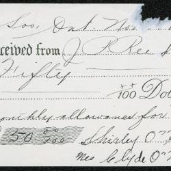 Photographs of a northern highway/Blind River, receipts for monthly allowance, and
      banking book